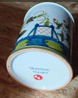 vaso dipinto a mano ceramica Faenza