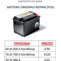 Batterie originali fca - mopar