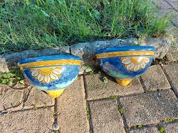 coppia di vasi in ceramica siciliana