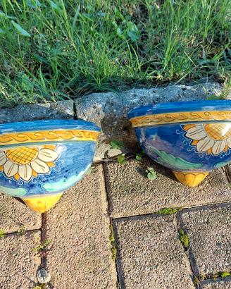 coppia di vasi in ceramica siciliana