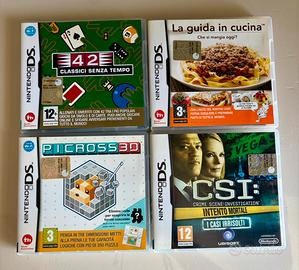 Lotto 4 giochi Nintendo DS completi con libretti