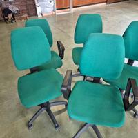 5 Sedie da ufficio girevoli con ruote e braccioli