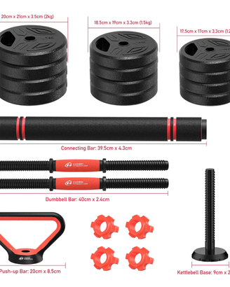 Set bilanciere con manubri 3 in 1 20kg