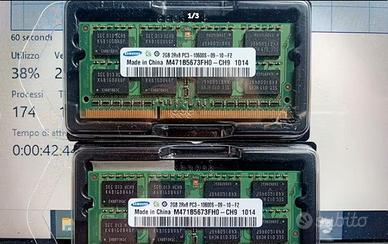 2 banchi Memorie RAM DDR3 2GB 10600 1333MHz