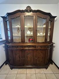 Credenza con vetrina veneziana in legno massello