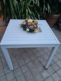 tavolo da giardino in alluminio bianco