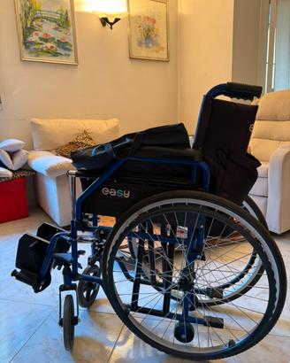 Sedia a rotelle pieghevole Easy Wheel Blu