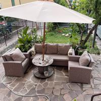 Set Giardino Divano e Tavolino in vetro
