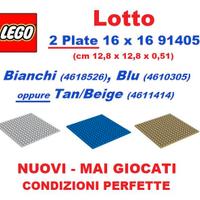 LEGO Lotto 2 Plate 16x16 91405 - NUOVI MAI GIOCATI