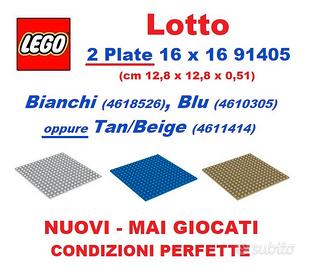 LEGO Lotto 2 Plate 16x16 91405 - NUOVI MAI GIOCATI