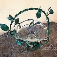 Vaso in vetro e metallo