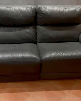 Divano in pelle con recliner eletrrico