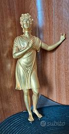 scultura antica in bronzo dorato