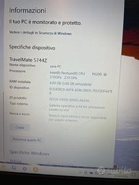 Notebook Acer tracelMate 5744Z