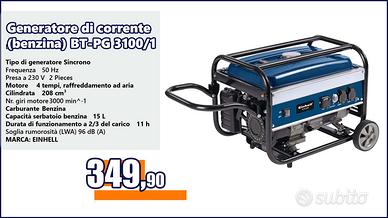 Generatore di corrente (benzina) BT-PG 3100/1
