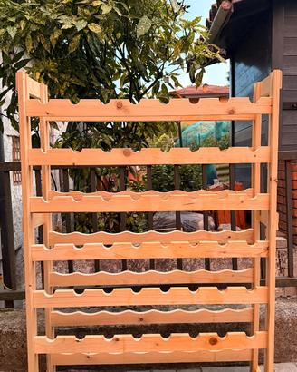 Porta bottiglie in legno, NUOVO