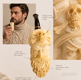 Pipa Schiuma di Mare Scolpita a Mano   