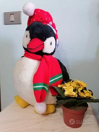 grande pinguino natalizio pupazzo decorativo