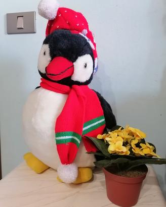 grande pinguino natalizio pupazzo decorativo