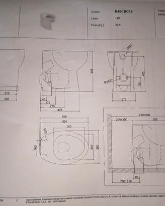 wc e bidet modello PONTE GIUGLIO 