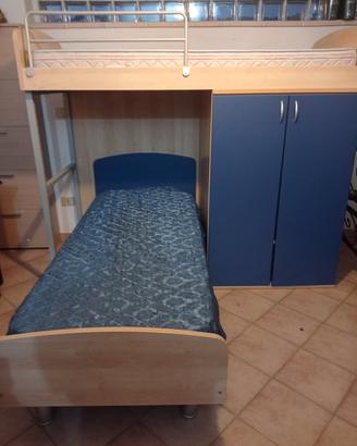 letto a castello con armadio 