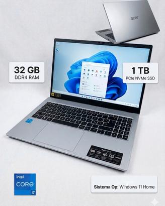 Acer Aspire Go 15 | Intel i7 | 32GB RAM | 1TB SSD