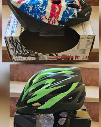 coppia di caschi da ragazzi per bicicletta