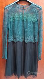 vestito Pinko nero e verde taglia 42