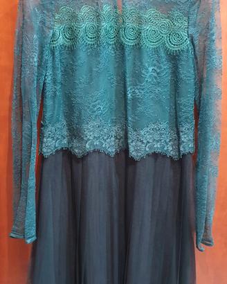 vestito Pinko nero e verde taglia 42