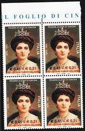 Francobolli ITALIA 2002 REGINA ELENA DI SAVOIA MNH