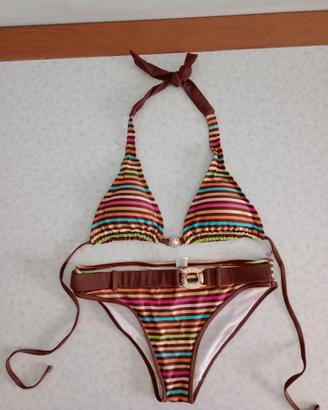 Costume da Bagno a due pezzi con righe Arcobaleno 