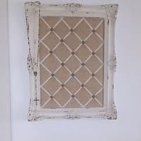Cornice in legno stile Shabby, interno in tessuto