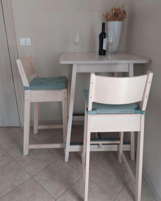 Set Tavolo Bar Alto e 2 Sgabelli
