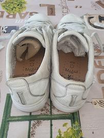 scarpe sneakers uomo geox  nebula pelle bianca par