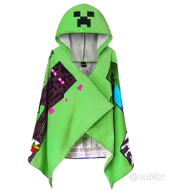 Asciugamano Poncho Mare/Piscina , minecraft - Con
