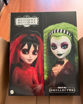 Barbie Monster High  Beetlejuice set 2 dolls Nuovo