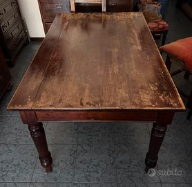 Tavolo Antico in legno massello con cassetto