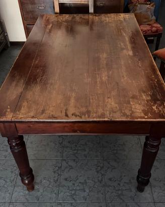 Tavolo Antico in legno massello con cassetto