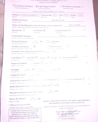 Motore fuoribordo marino Honda 10 cv