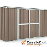 Casetta in lamiera per esterno 307x100cm tortora