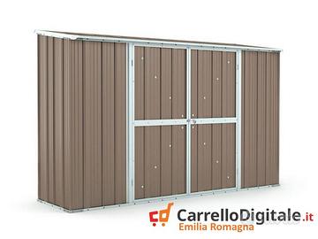 Casetta in lamiera per esterno 307x100cm tortora
