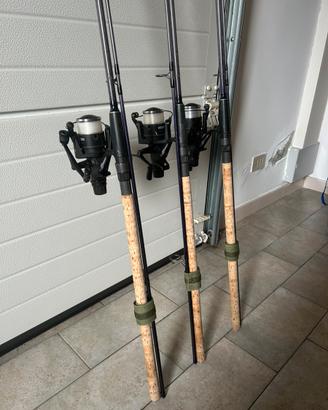 Canne carpfishing + mulinelli+ fodero