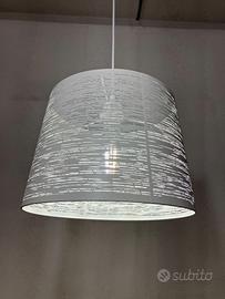 Lampadario d.35 taglio laser metallo bianco