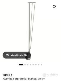 2 gambe bianche con rotelle , 70 cm mod. Krille