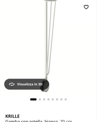 2 gambe bianche con rotelle , 70 cm mod. Krille