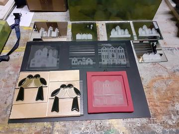 vetrofusione e vetro sabbiato 