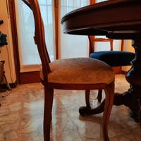 Tavolo in legno massello rotondo con 6 sedie