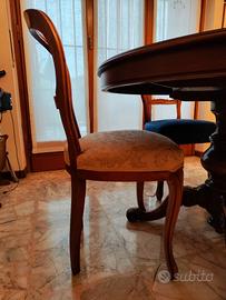 Tavolo in legno massello rotondo con 6 sedie