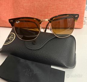 Ray-Ban Clubmaster marroni e oro nuovi