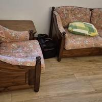 set 1 divano 2 poltrone 1 tavolino stile rustico